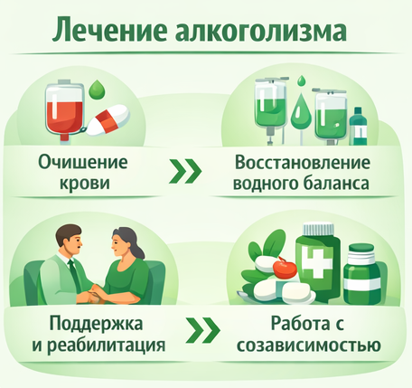 лечение алкоголизма в Похвистнево этапы